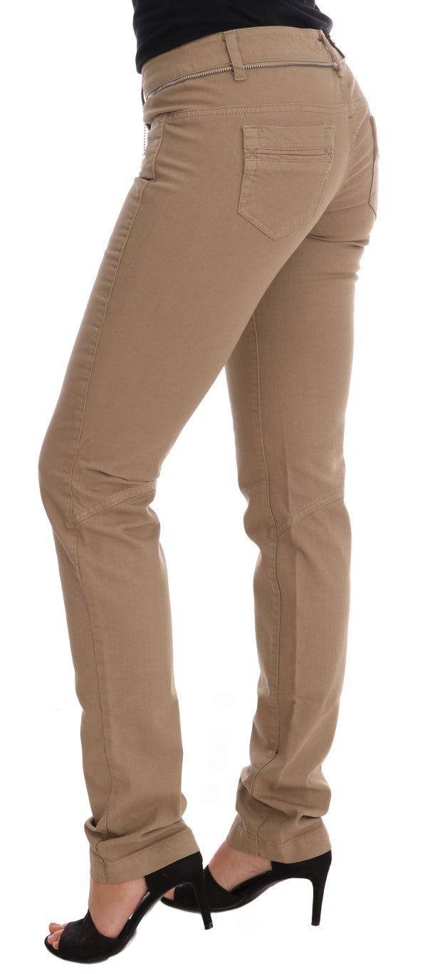 Costume National Beige Baumwolle Stretch Slim Fit Jeans
