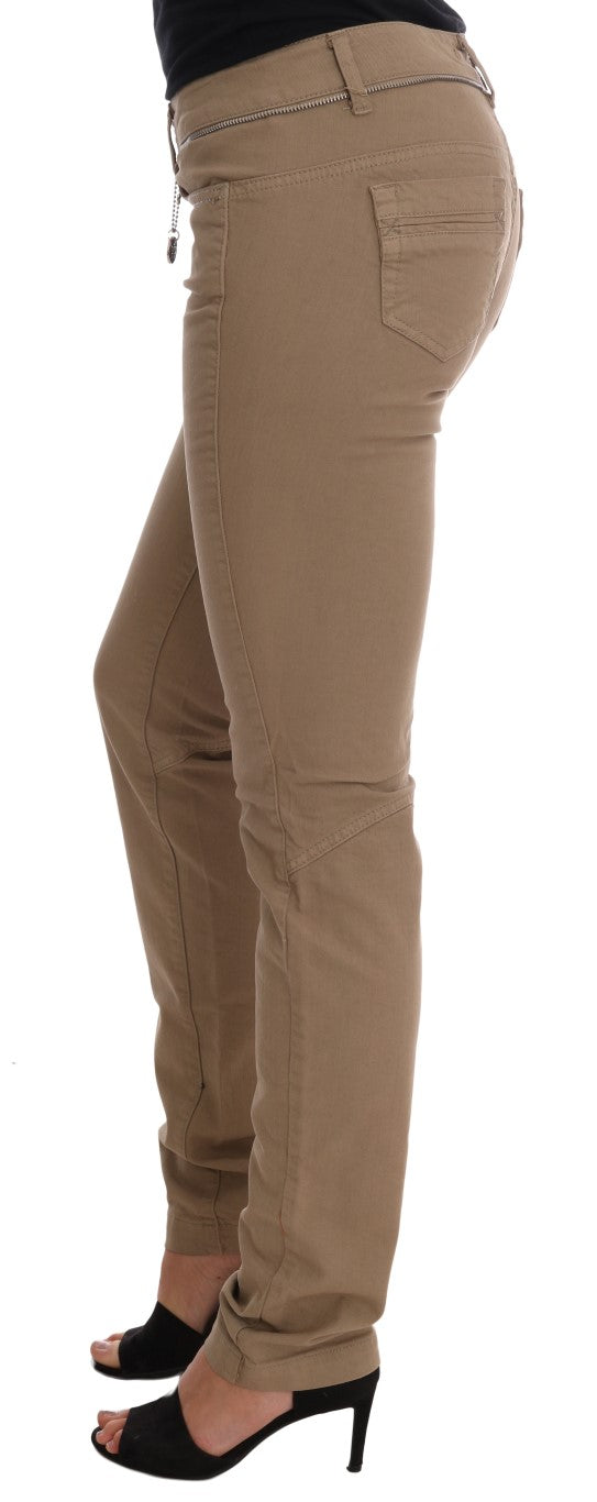 Costume National Beige Baumwolle Stretch Slim Fit Jeans