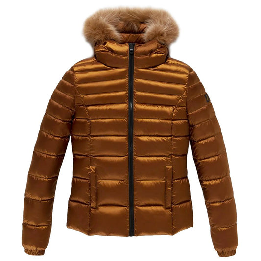 Refrigiwear Orange Nylon Frauen Jacke