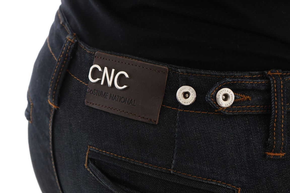 Costume National Dunkelblaue Slim Fit Jeans aus Baumwolle