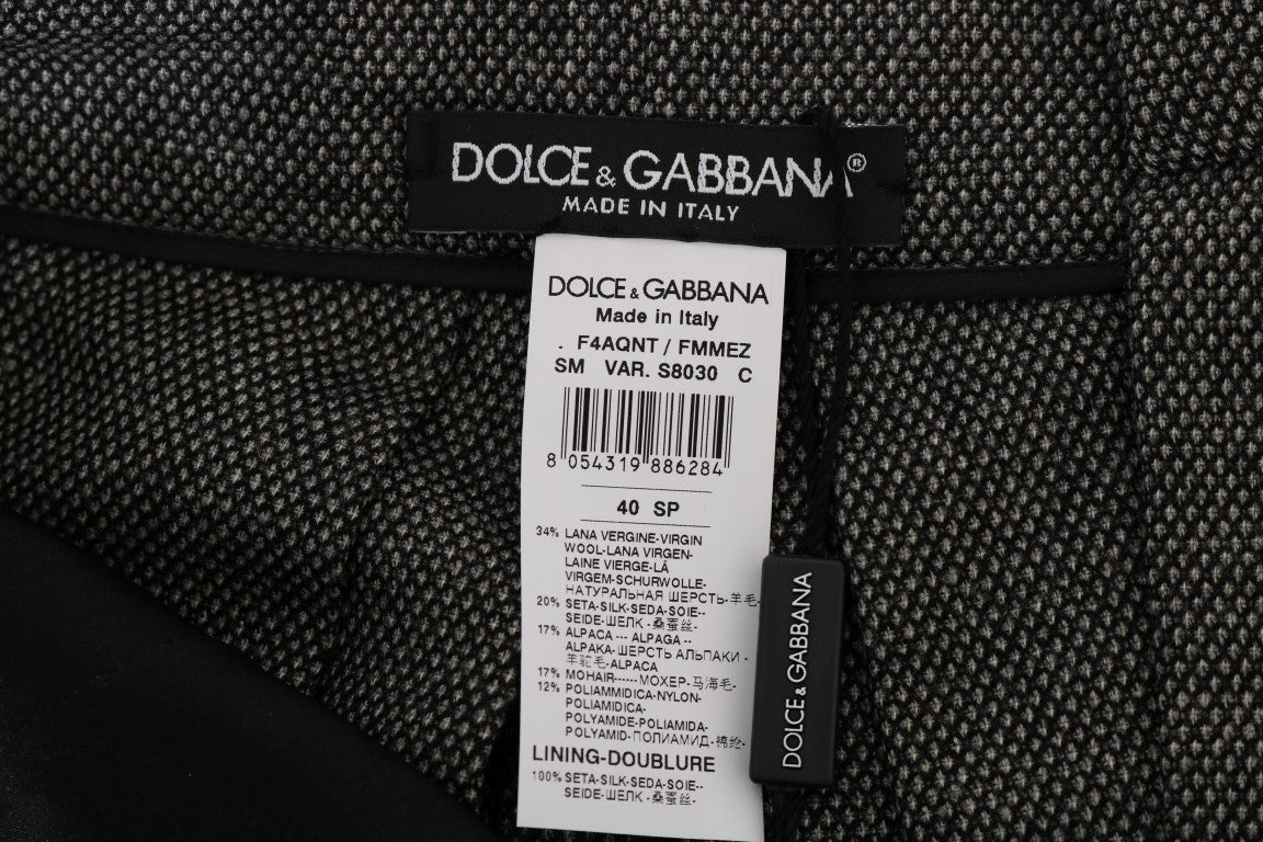 Dolce & Gabbana Graue Mini-Shorts mit hoher Taille aus Wolle