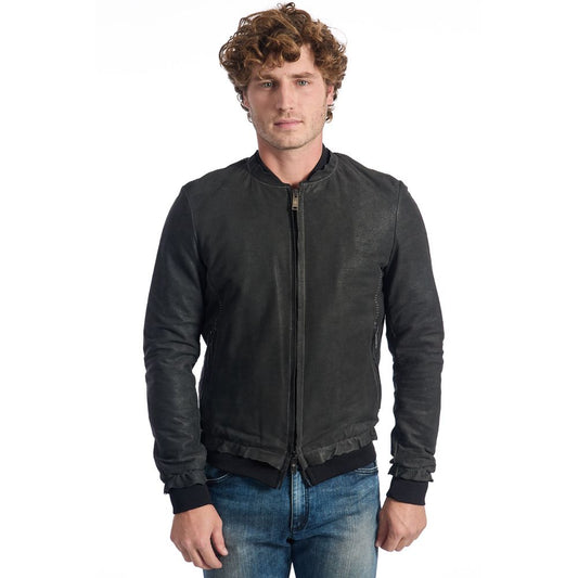 Roberto Pepe Luxury Graue Lammfell Herren Jacke