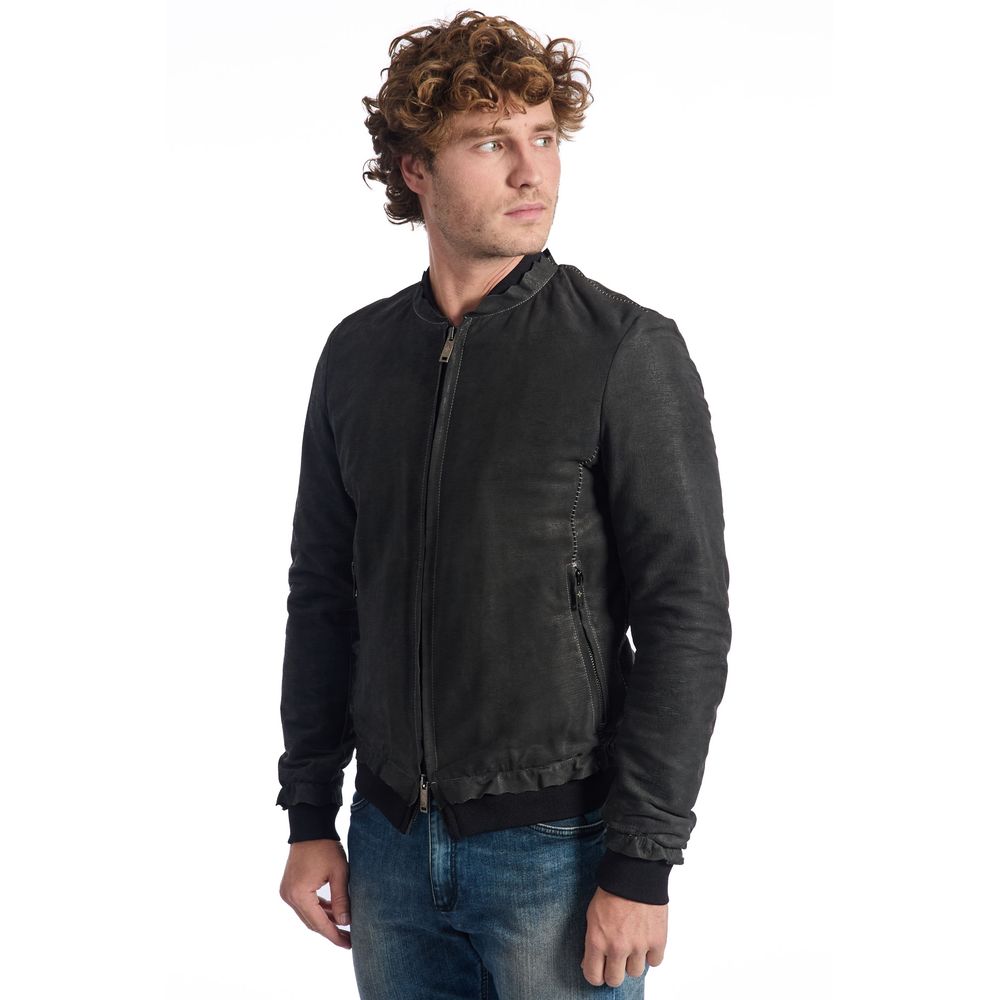 Roberto Pepe Luxury Graue Lammfell Herren Jacke