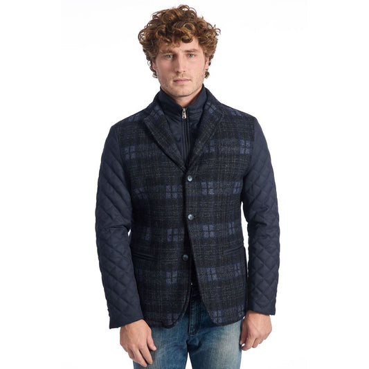 Roberto Pepe Luxury Blaue Wolljacke für Herren