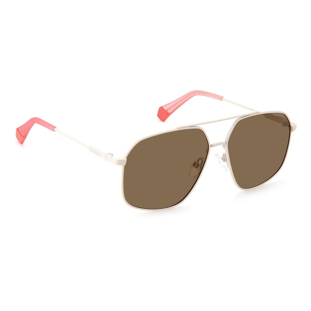 Polaroid Beige Edelstahl-Sonnenbrille