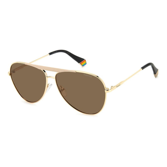 Polaroid Gold-Edelstahl-Sonnenbrille