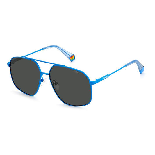 Polaroid Blaue Edelstahl-Sonnenbrille