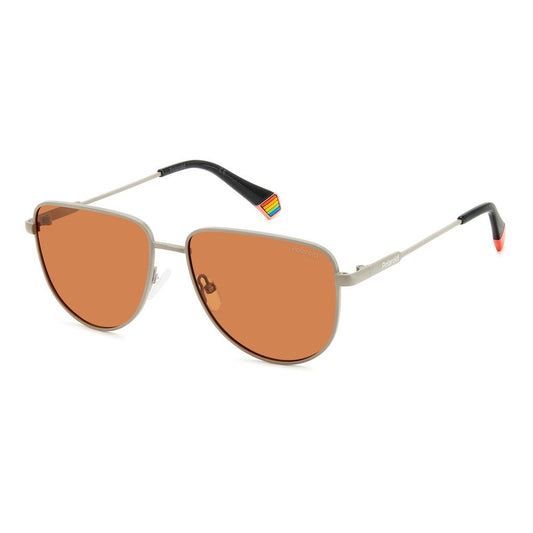 Polaroid Graue Metall-Sonnenbrille