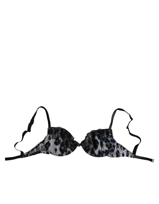 Roberto Cavalli Weißer Leopard Push Up Reggiseno BH Unterwäsche