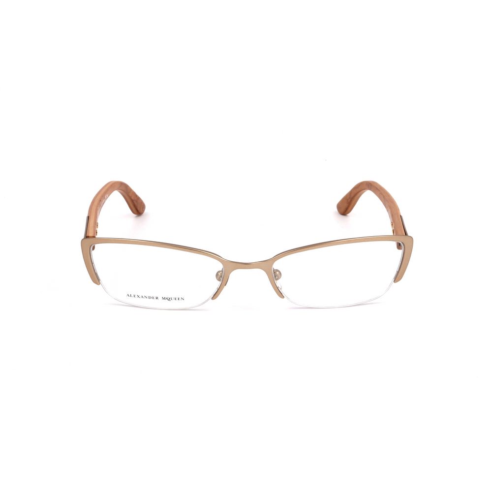 Alexander McQueen Braune Metallbrille (Gestelle)