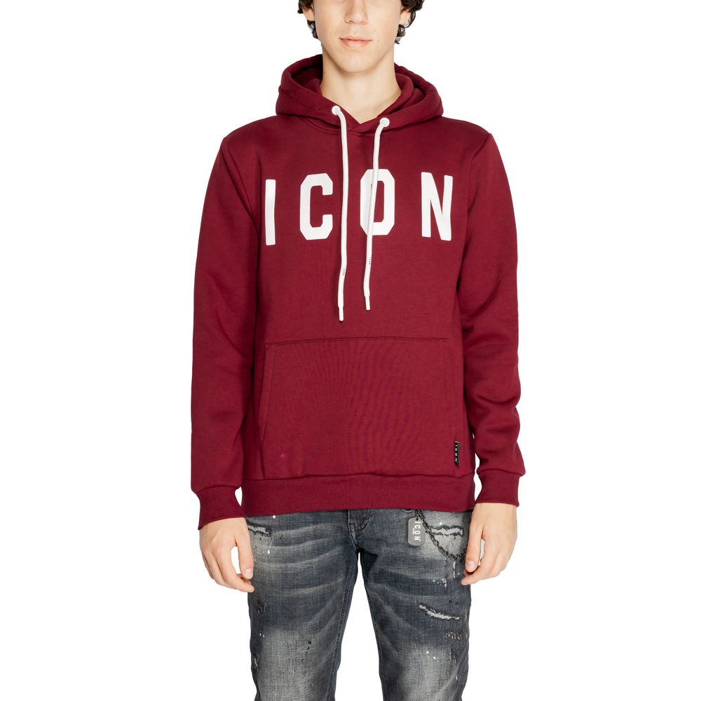 Icon Bordeauxfarbener Baumwoll-Kapuzenpulli