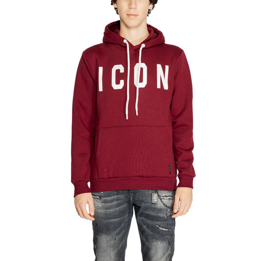 Icon Bordeauxfarbener Baumwoll-Kapuzenpulli