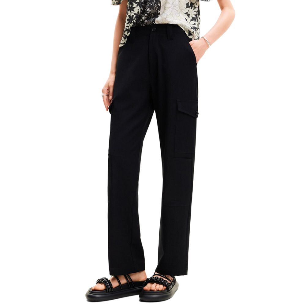 Desigual Schwarze, gekürzte Polyesterhose