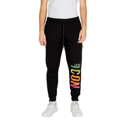 Icon Schwarze Baumwoll-Jogger Workout-Hose