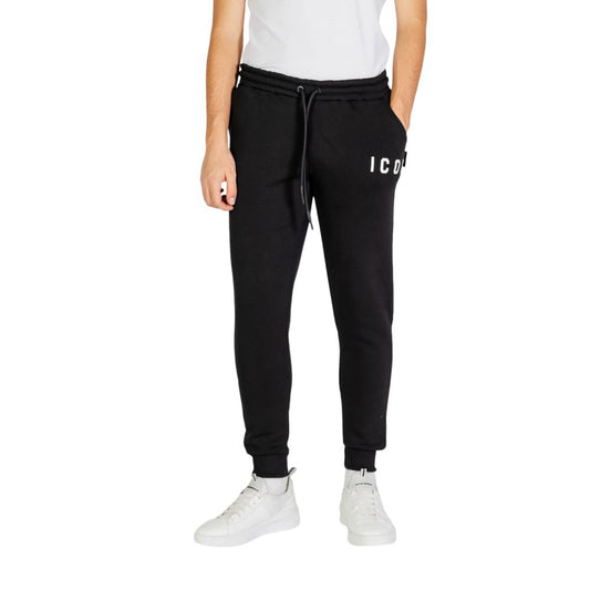 Icon Schwarze und weiße Baumwoll-Jogger Workout-Hose