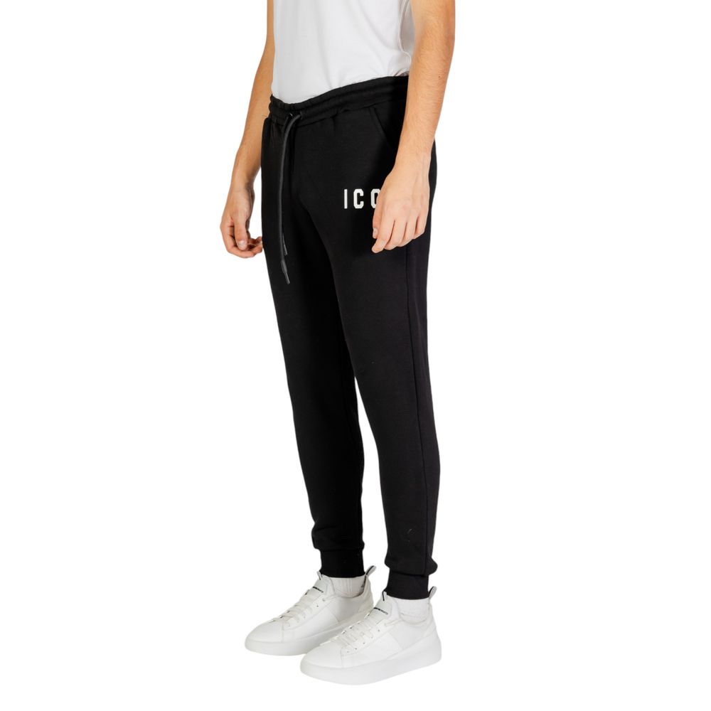 Icon Schwarze und weiße Baumwoll-Jogger Workout-Hose