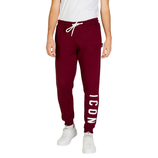 Icon Bordeauxfarbene Baumwoll-Jogger Workout-Hose