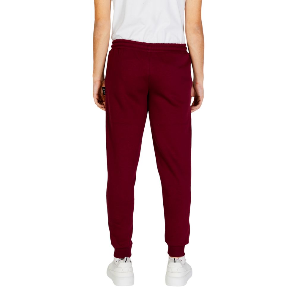 Icon Bordeauxfarbene Baumwoll-Jogger Workout-Hose