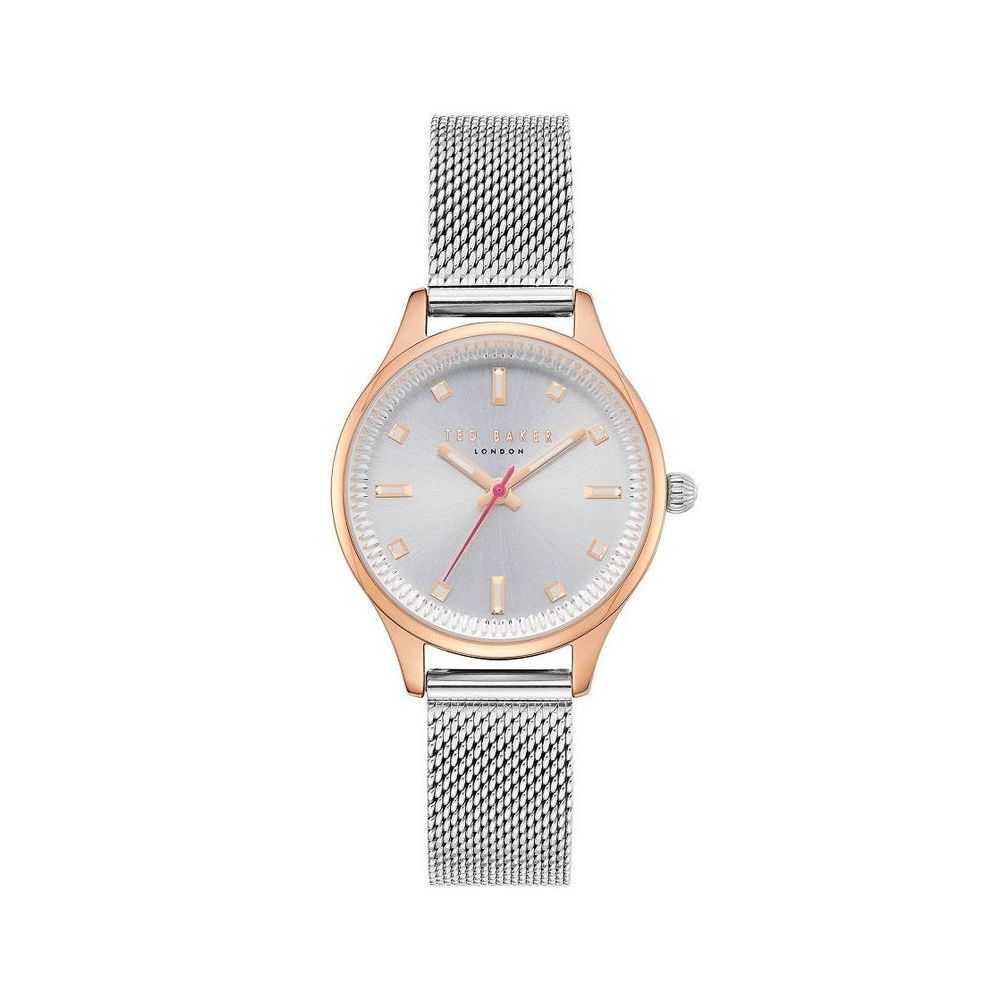 Ted Baker Silberne Edelstahl-Dress-Watch