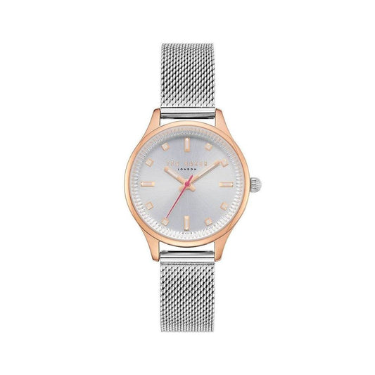 Ted Baker Silberne Edelstahl-Dress-Watch