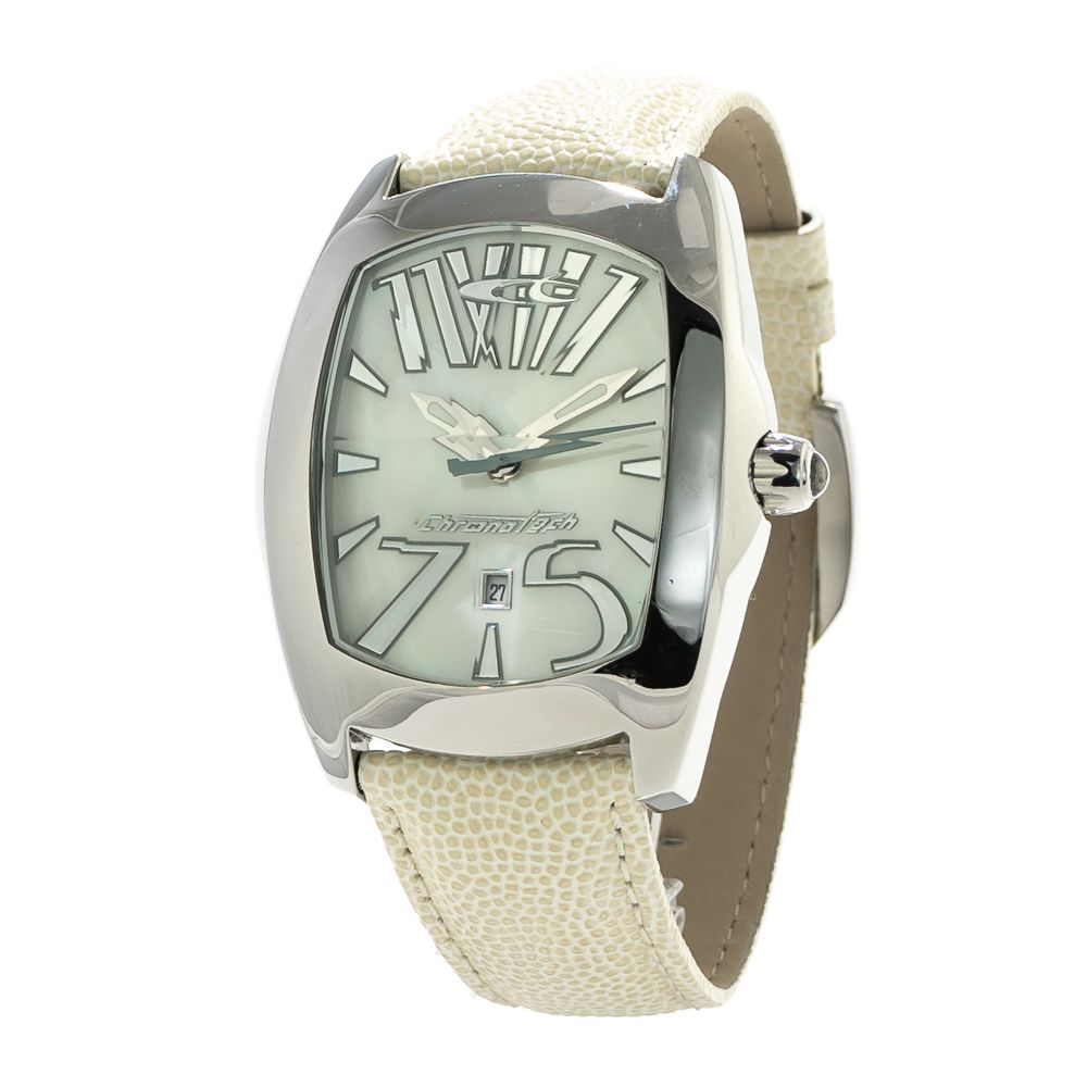 Chronotech Weiße Lederuhr