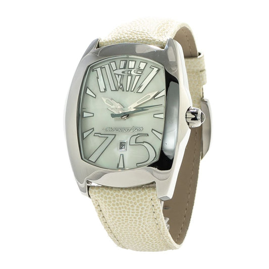 Chronotech Weiße Lederuhr