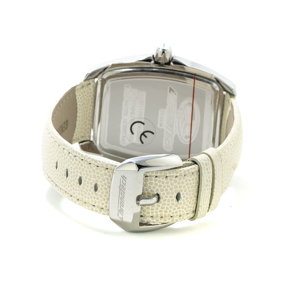 Chronotech Weiße Lederuhr