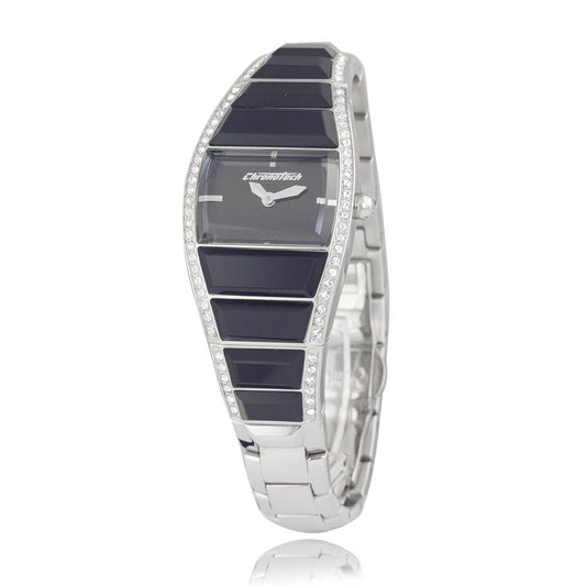 Chronotech Silberne Uhr aus Edelstahl