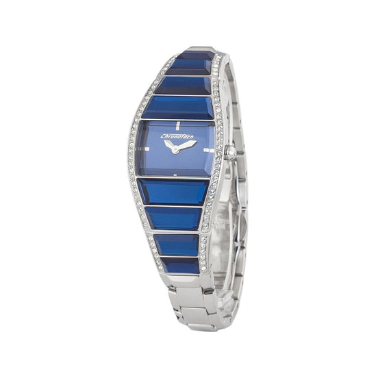 Chronotech Silberne Uhr aus Edelstahl