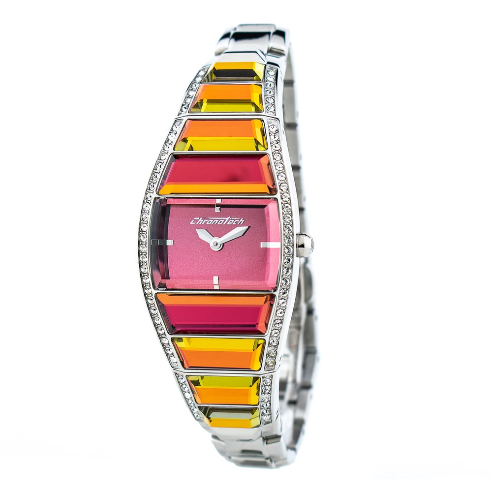 Chronotech Silberne Uhr aus Edelstahl