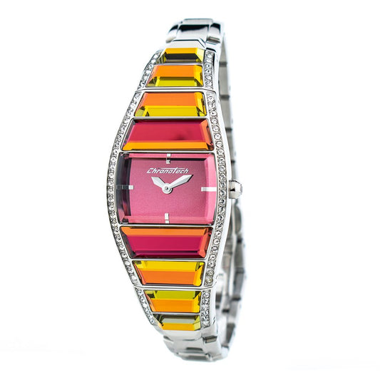 Chronotech Silberne Uhr aus Edelstahl
