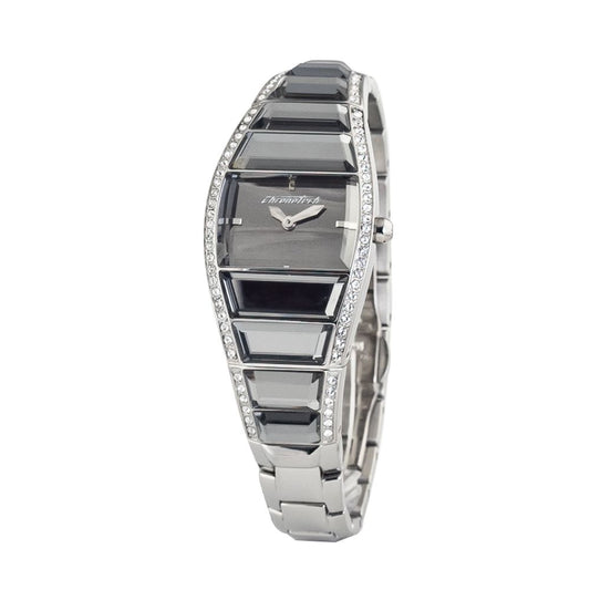 Chronotech Silberne Uhr aus Edelstahl