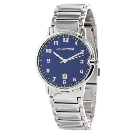 Chronotech Silberne Uhr aus Edelstahl