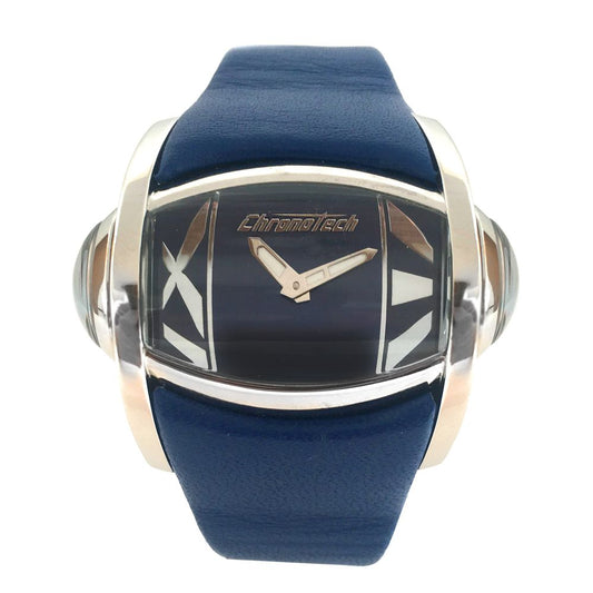 Chronotech Blaue Lederuhr