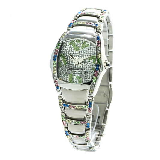 Chronotech Silberne Uhr aus Edelstahl