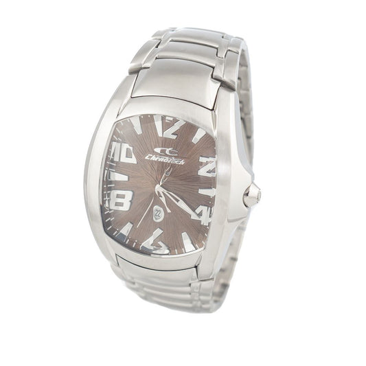 Chronotech Silberne Uhr aus Edelstahl