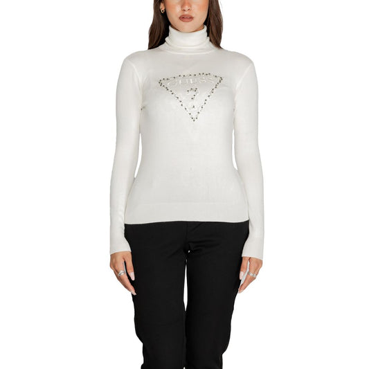 Guess Weißer Viskose-Rollkragenpullover