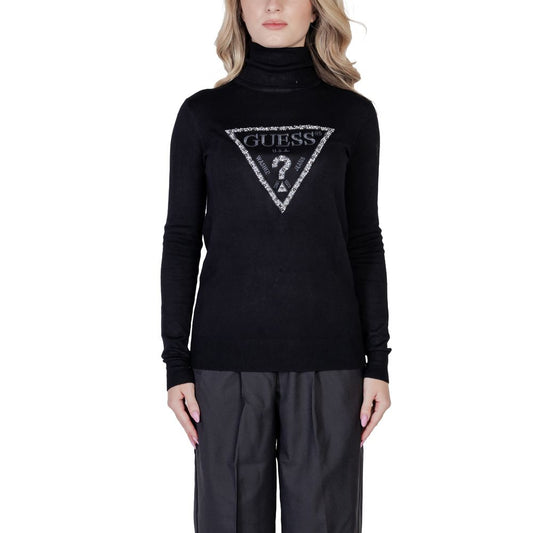 Guess Schwarzer Viskose-Rollkragenpullover