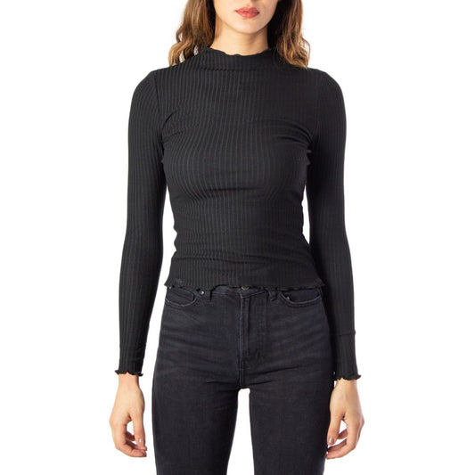 Only Schwarzer Polyester-Rollkragenpullover