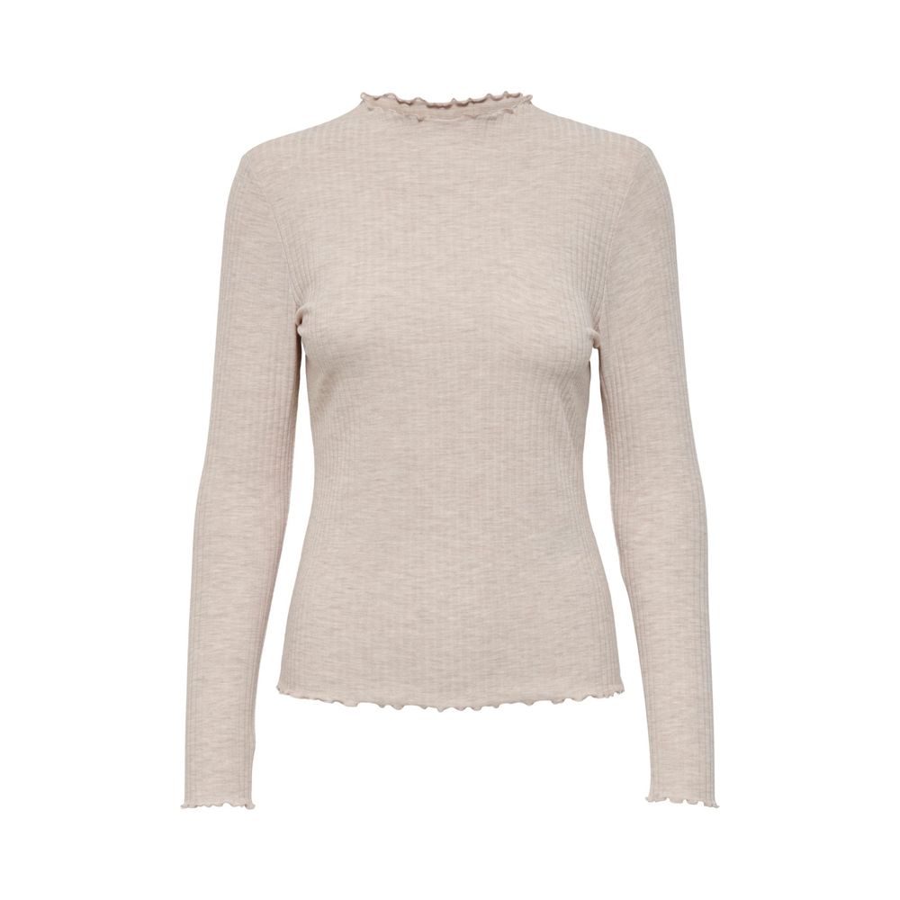 Only Beigefarbener Polyester-Rollkragenpullover