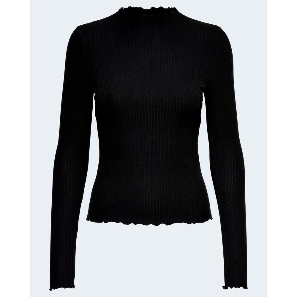 Only Schwarzer Polyester-Rollkragenpullover