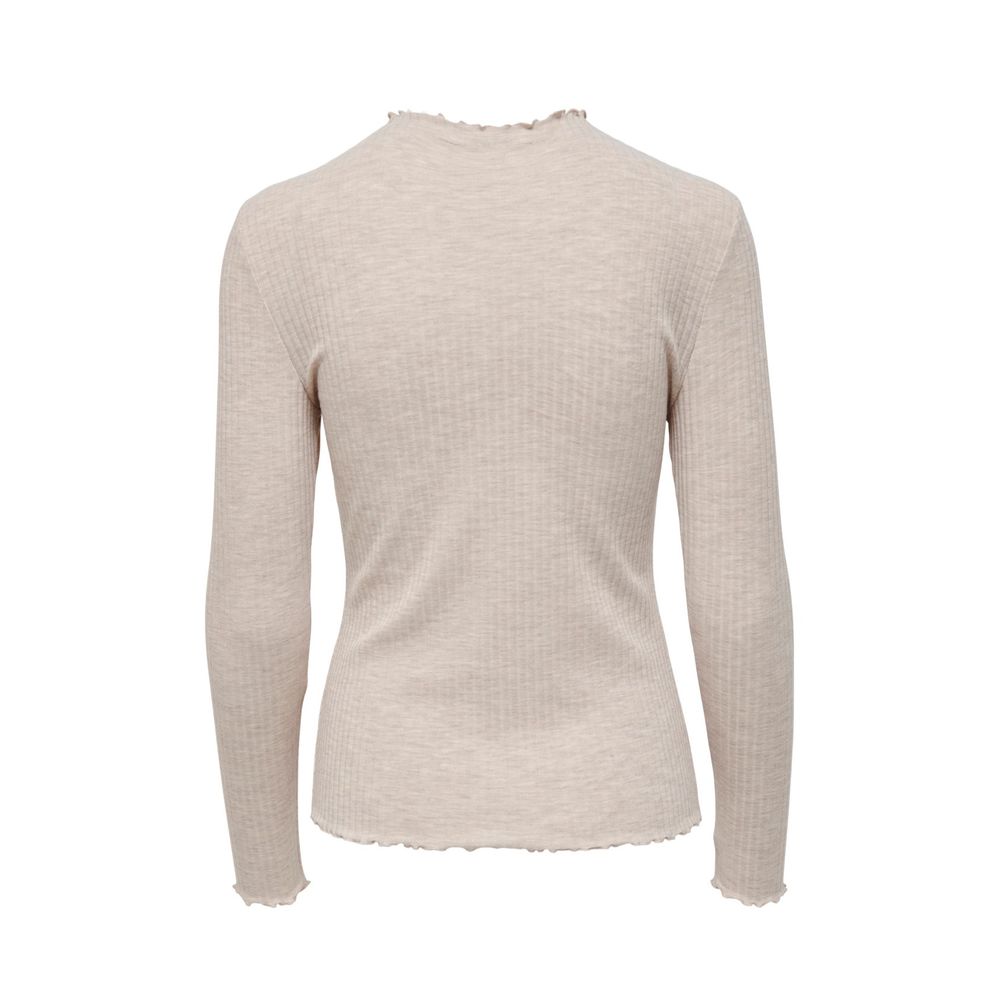 Only Beigefarbener Polyester-Rollkragenpullover