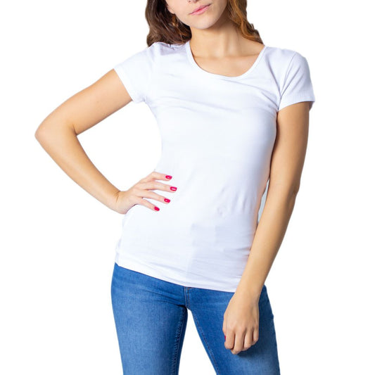 Only T-Shirt aus weißer Baumwolle