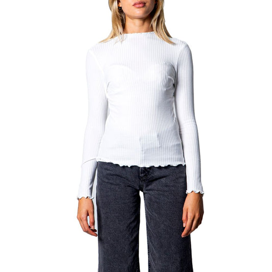 Only Weißer Polyester-Rollkragenpullover