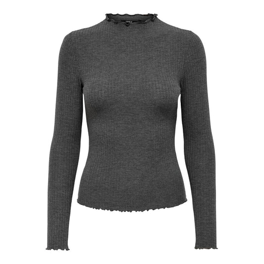 Only Grauer Polyester-Rollkragenpullover