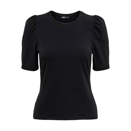 Only Schwarzes T-Shirt aus Baumwolle