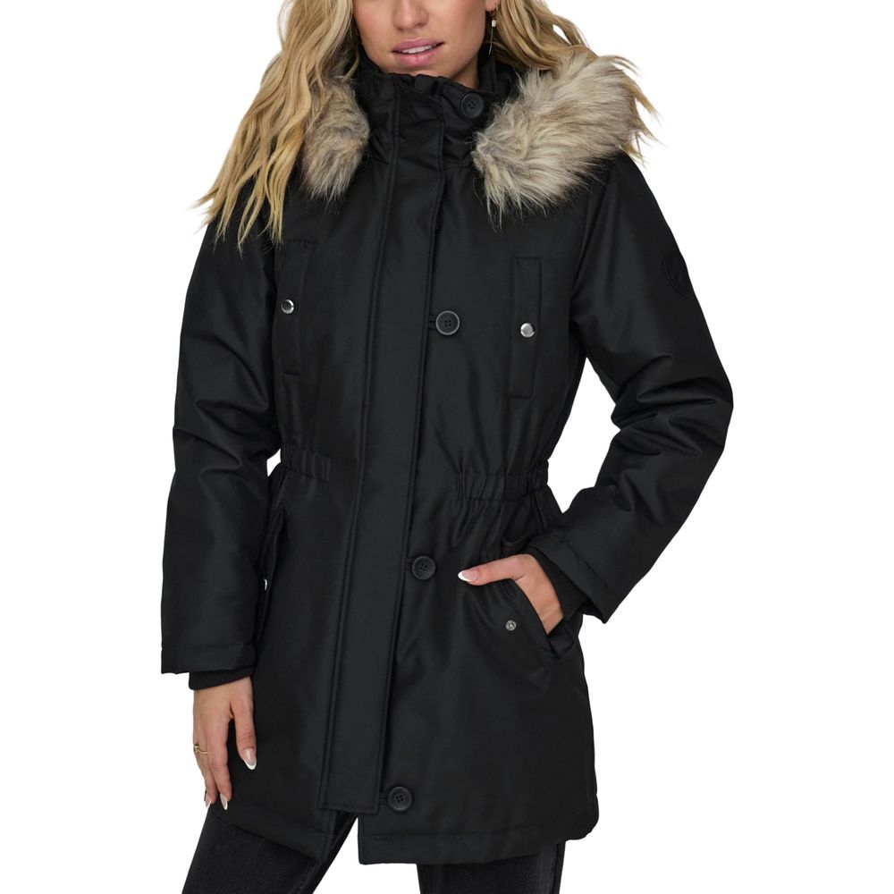 Only Schwarzer Polyester-Parka