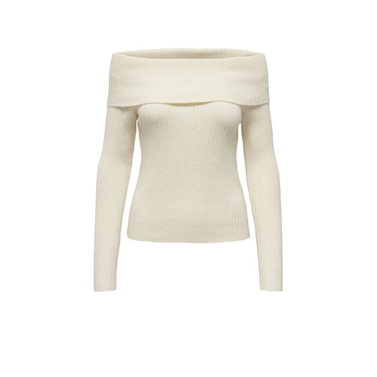 Only Cremefarbener Viskose-Pullover