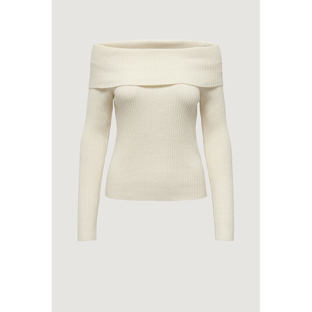 Only Cremefarbener Viskose-Pullover