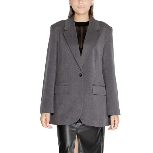 Only Grauer Blazer aus recyceltem Polyester
